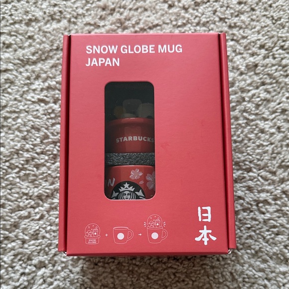 Starbucks Red Snow Globe Mug - Japan Floral Design